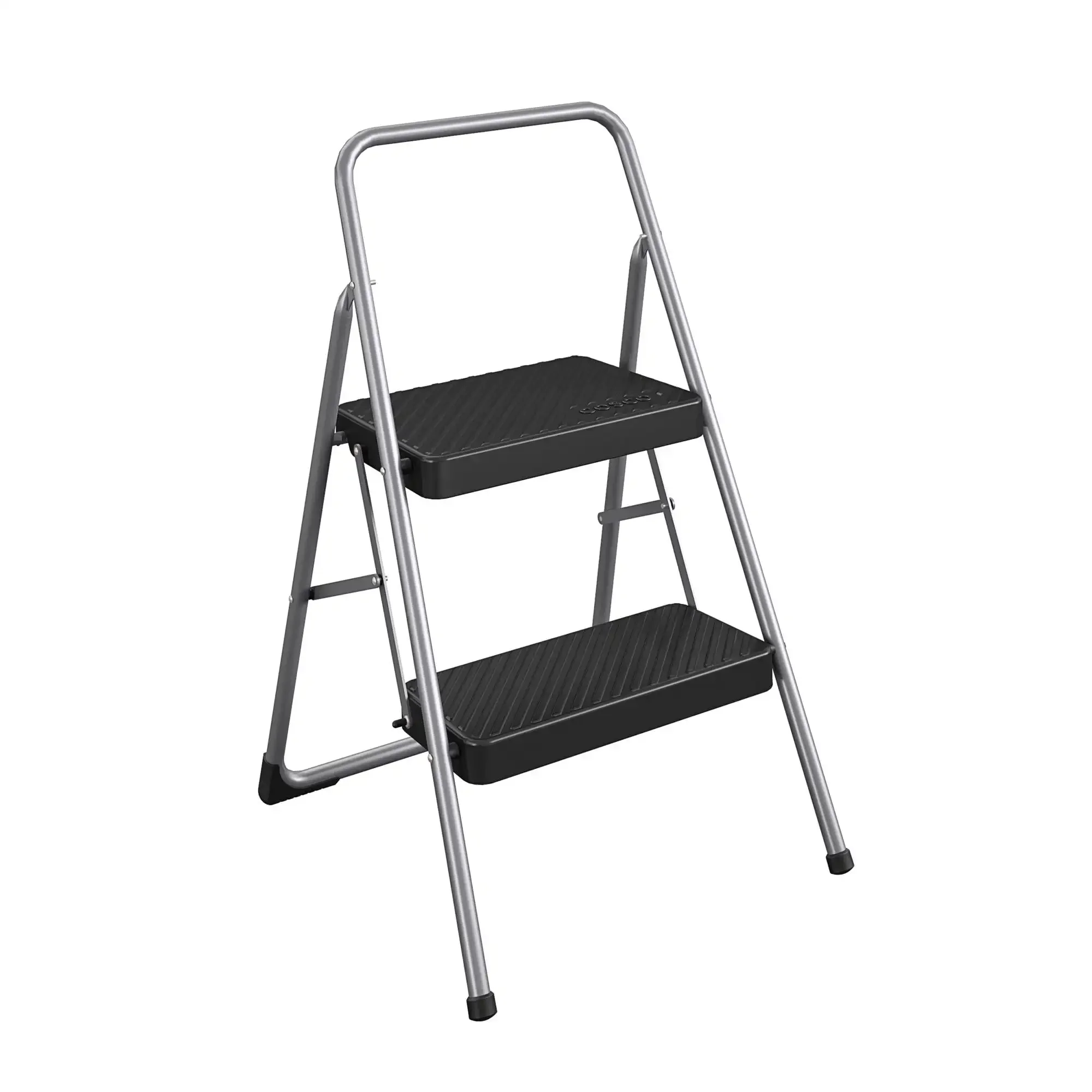 

2-Step Household Folding Steel Step Stool ANSI Type 3 200 lb Weight Capacity Platinum High Load-bearing Strong Stable