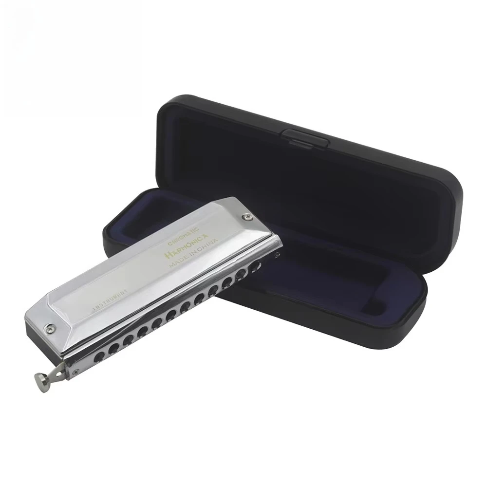 12 Hole 48 Tone Chromatic Harmonica Mouth Harmonica Adult Beginners Playing Wind Instrument