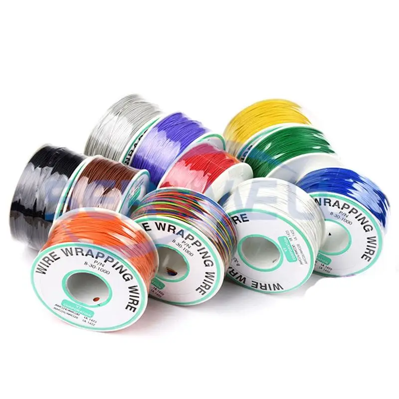 1Pc Flexible PCB Solder Single Core CopperCord Cable 30AWG Fly OK Jumper Electronic Wrapping Wrap Wire Welding P/N B(DM)-30-1000