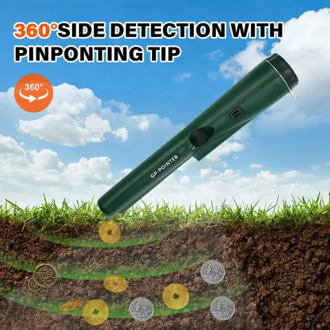 New 2026 GP Pointer Handheld Metal Detector Precise Positioning Waterproof Locator Pole with LED Light for Treasure Hunt