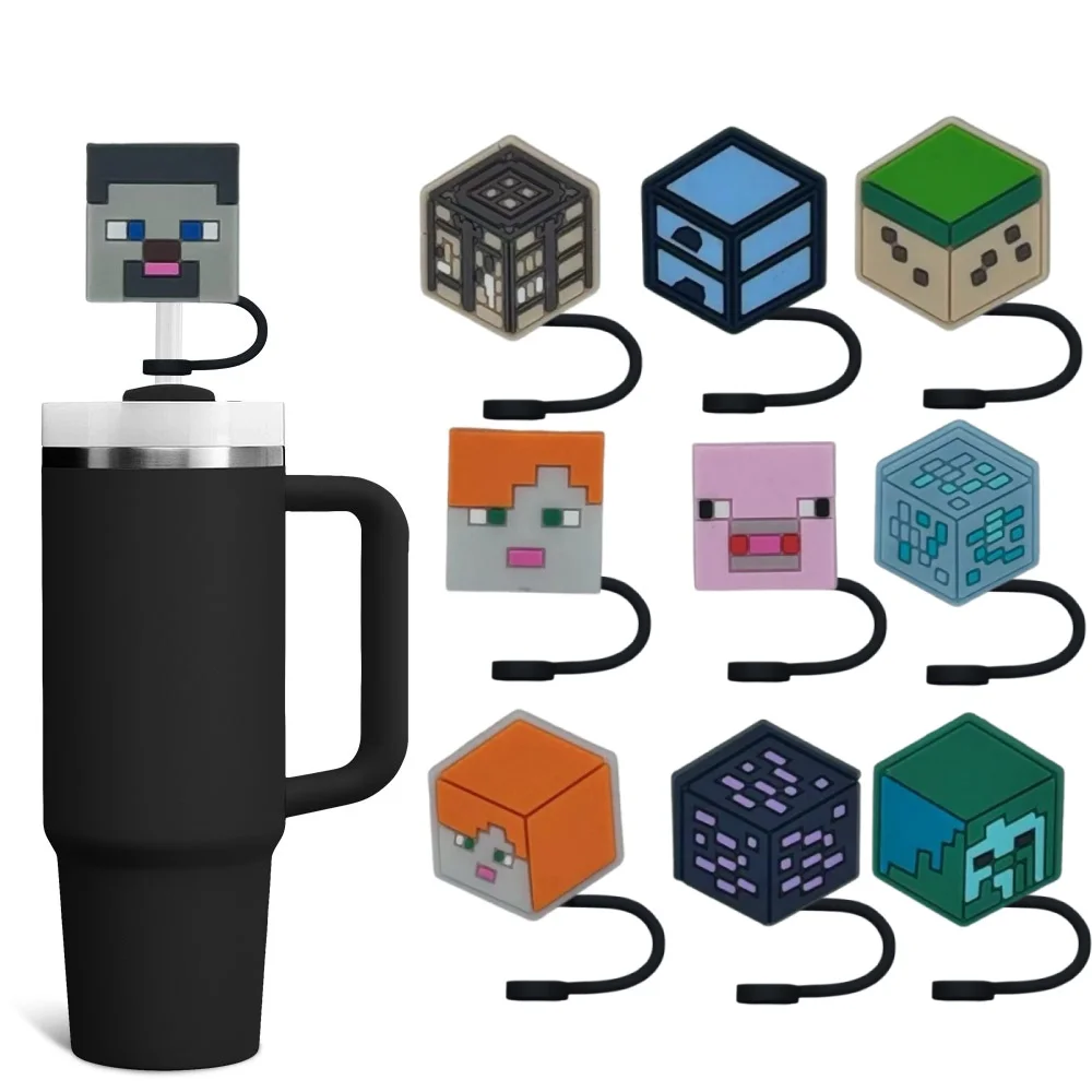 

1-16PCS Cartoon Game Fans 10mm Silicone Straw Covers Reusable Drink Caps for 30-40oz Mugs Universal Straw Topper Accessories