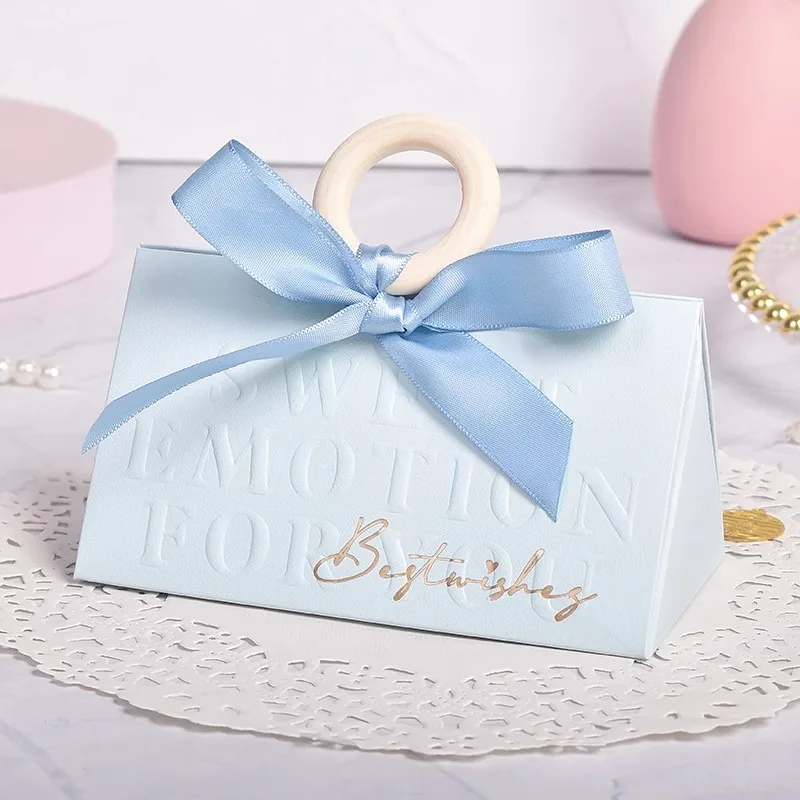 

20/30/50Pcs Wooden Ring Blue Gift Box Wedding Candy Box ,Packaging Bags, Party Favors,Baby Shower Favors,Wholesale