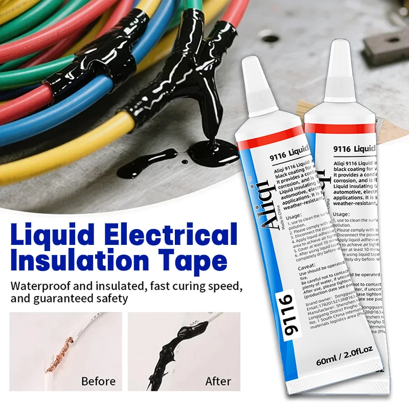 60ML Waterproof Liquid Electrical Tape Rubber Insulation Paste Fix Line Glue for Wires Cables Fast Dry Insulating Glue