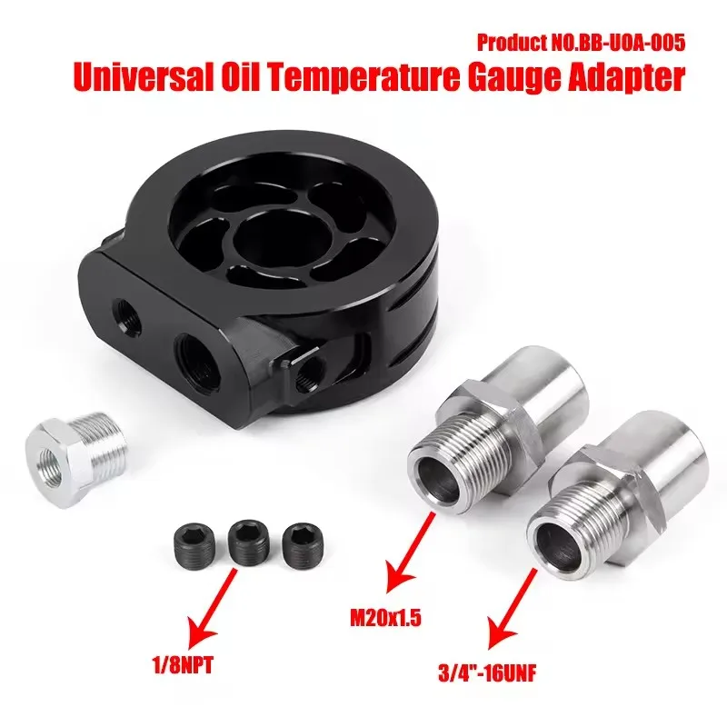 

Oil Filter Sandwich Plate For Oil Pressure Sensor Oil Temperature Sender With Stainless Steel Connectors Adaptor BB-UOA-005