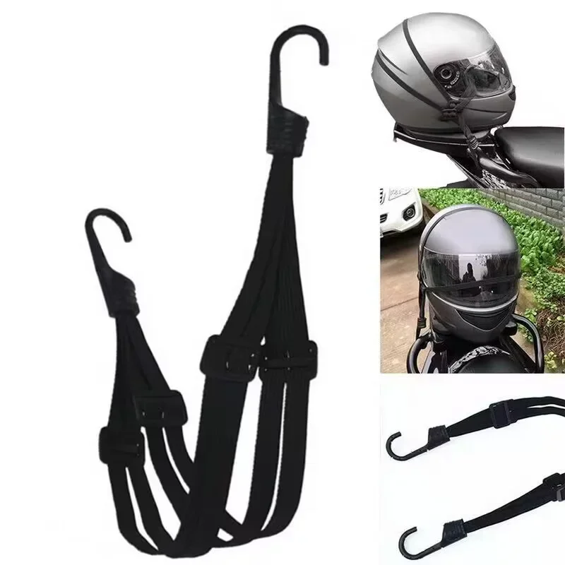 Adjustable Elastic Motorcycle Helmet Strap Heavy Duty Bungee Cord Luggage Cargo Fixing Rope for Motorbike Bicycle Cycling Tools