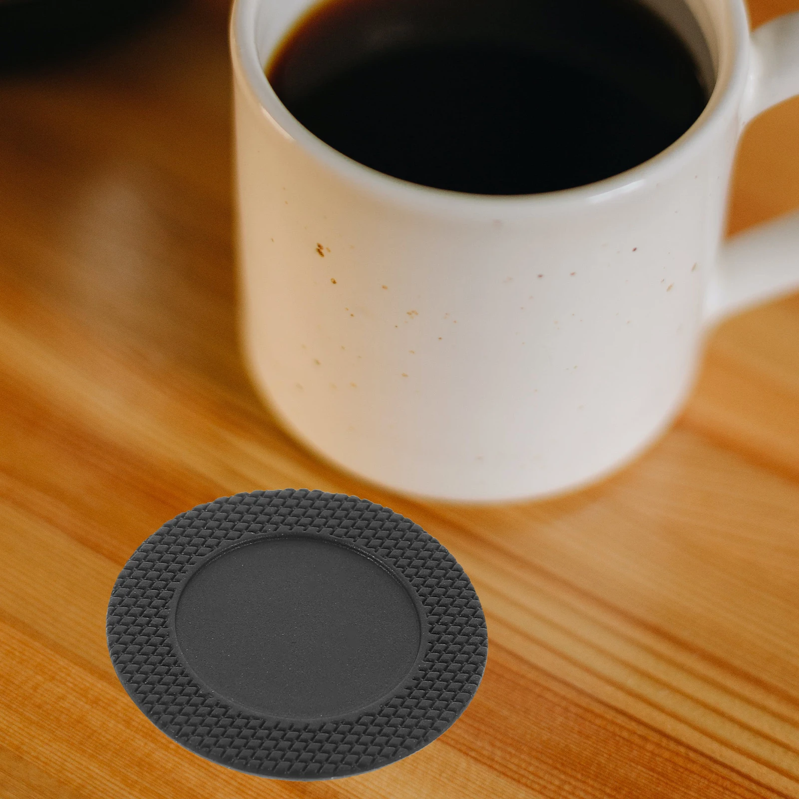 

Anti Slip Silicone Cup Pads 38mm Black Round Heat Resistant Coasters for Home Kitchen Protective Tumbler Bottle Mats