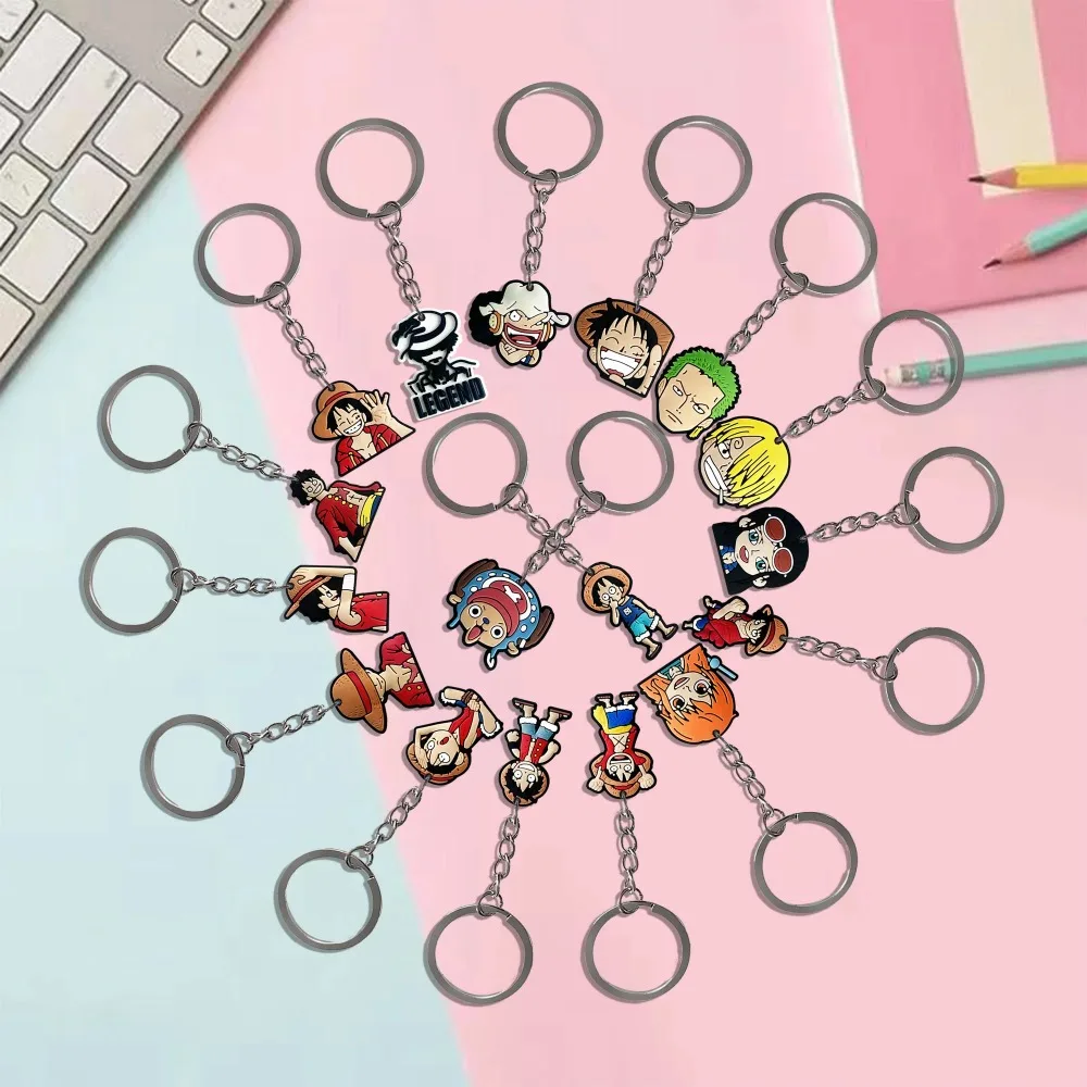 One Piece Keychain Luffy Animation Character Keychain Children's Birthday Party Gifts Classroom Rewards Guest Gifts Baby Shower