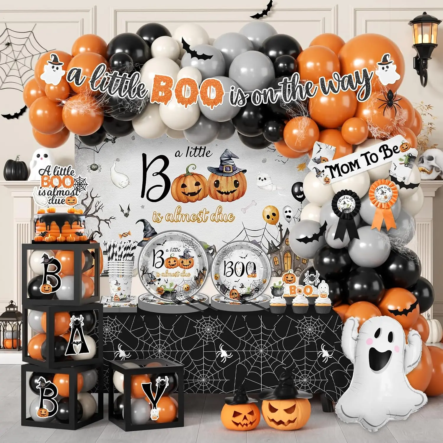 A Little Boo Is Almost Due Baby Shower Decorations for Boys Girls Baby Shower Party
