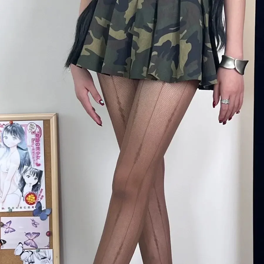 Tights Spring/summer Line Pantyhose High Appearance Level Sexy Leggings Design Sense Geometric Pendant Jacquard Mesh Socks