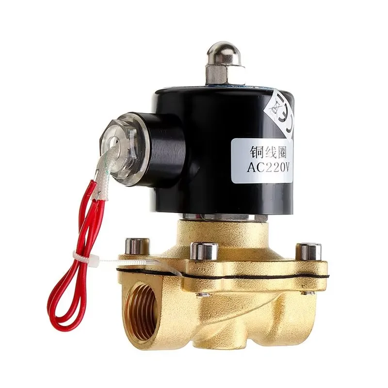 

ALLSOME 1/2 3/4 1 Inch AC220V Electric Solenoid Valve Pneumatic Valve for Water Air Gas Brass Valve Air Valves Durable CJ010