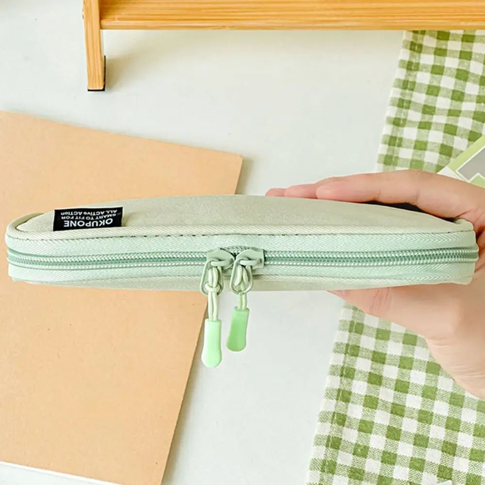 Simple Oxford Pen Bag Portable Multi-functional Pencil Case Ultra-thin Stationery Organizer School Supplies