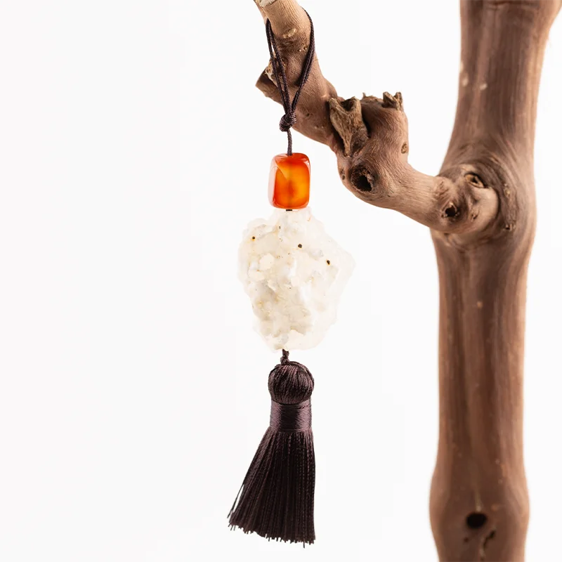 Desert Agate Fascinating hanging ornament Carving Pendant for Necklace Stone Fashion Handmade Natural Jewelry 43x11x3mm 41g
