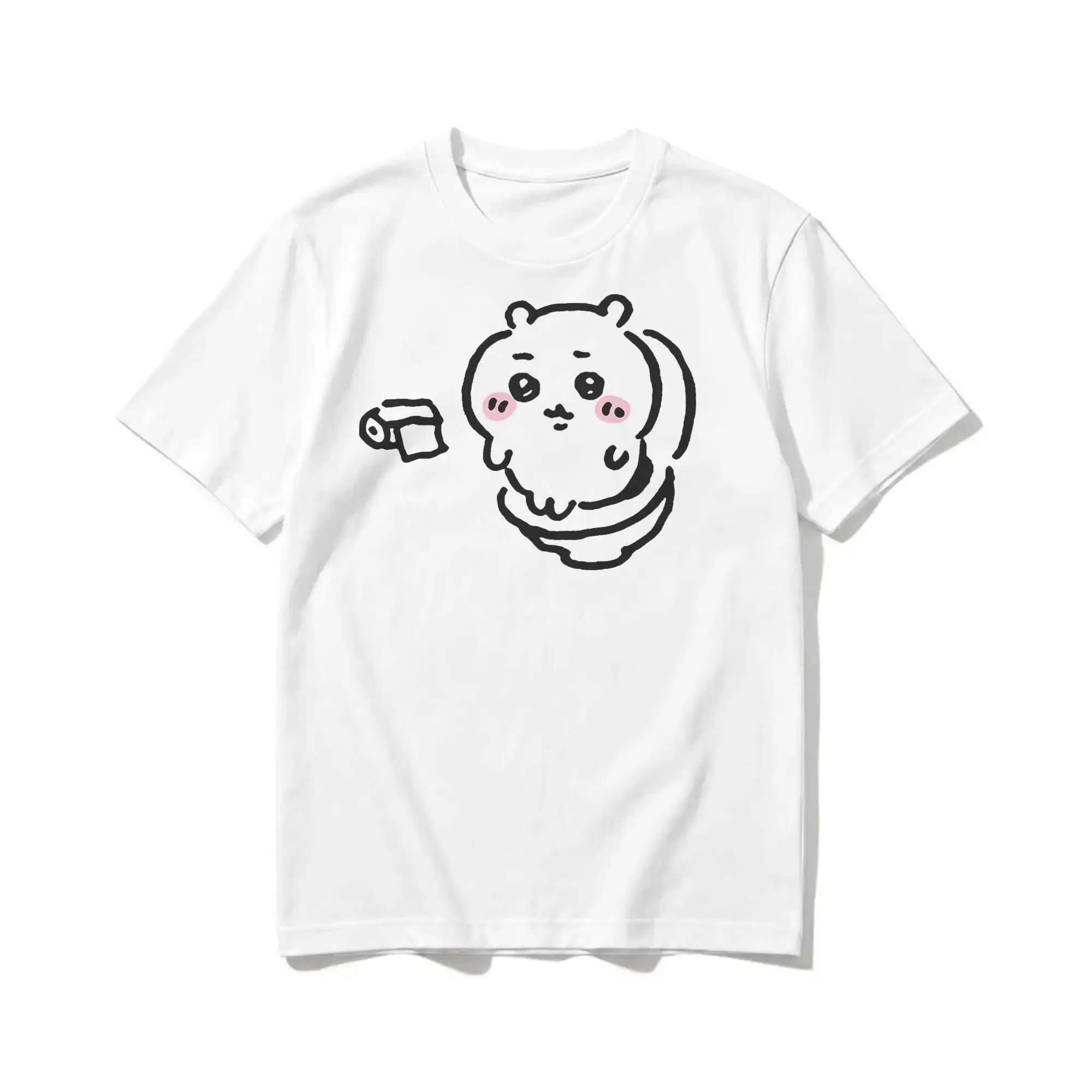 Chiikawaii Toilet T-Shirts for Men Women  Funny Cotton Tee Shirt Crew Neck Short Sleeve T Shirts Summer Clothing