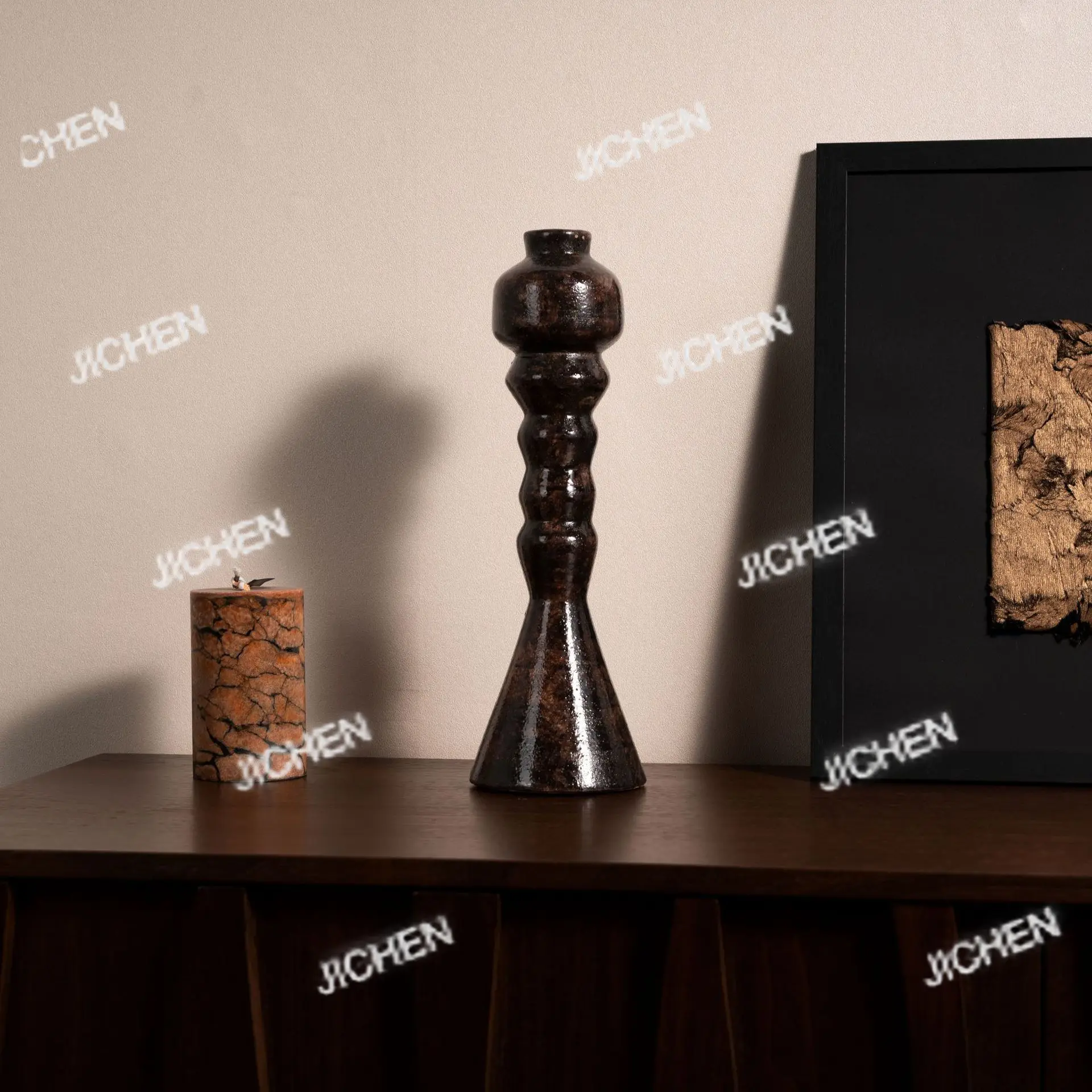 

Средневековые цветочные украшения, орнаменты из черного золота, современная чайная комната в стиле ваби-саби, декор для стола, украшения.