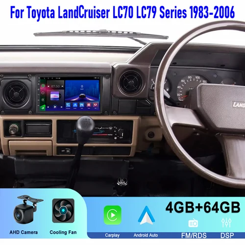 7 ''トヨタランドクルーザー LC70 LC90 シリーズ 1983-2006 カーラジオステレオヘッドユニットワイヤレス Carplay Android 13 自動 GPS 4-64 ギガバイト