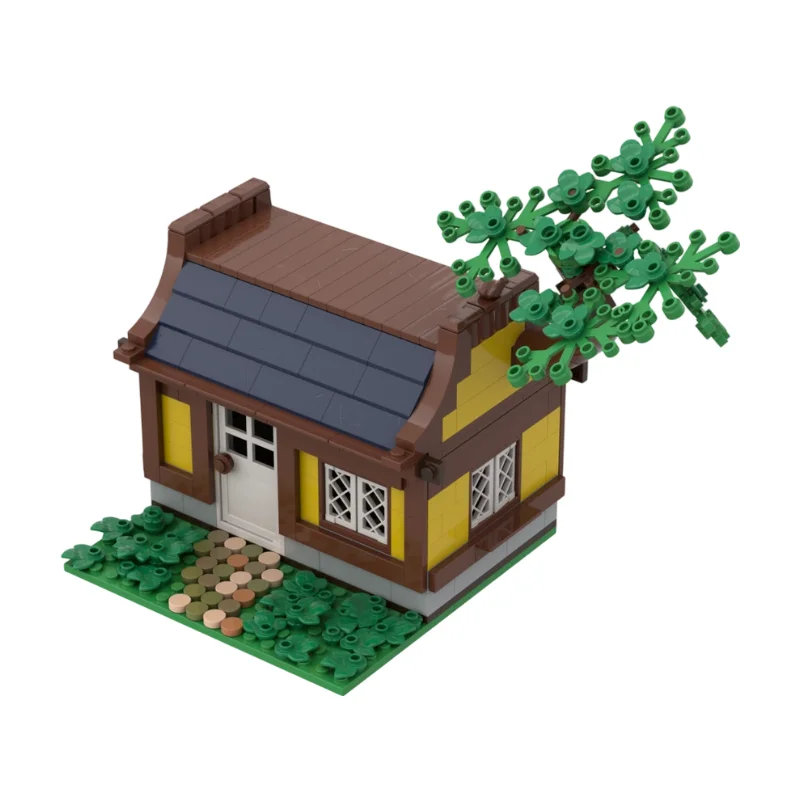 Medieval Timber Frame Market House MOC Building Blocks Ancient Trading Shop Model DIY Brick Set Desktop Town Scene 435PCS