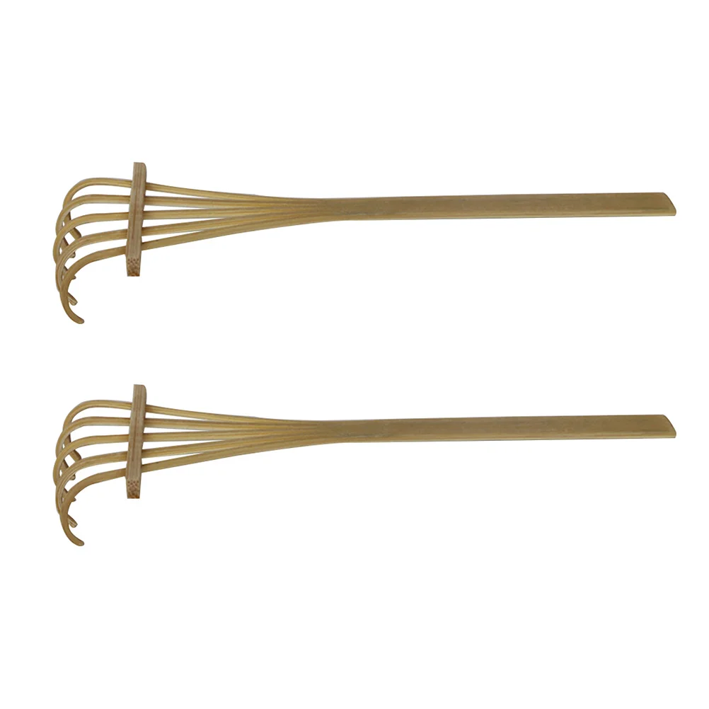 2 Pcs Five-Tooth Bamboo Sand Rake Sandbox Accessories Zen Garden Tools Accessory Mini Decor