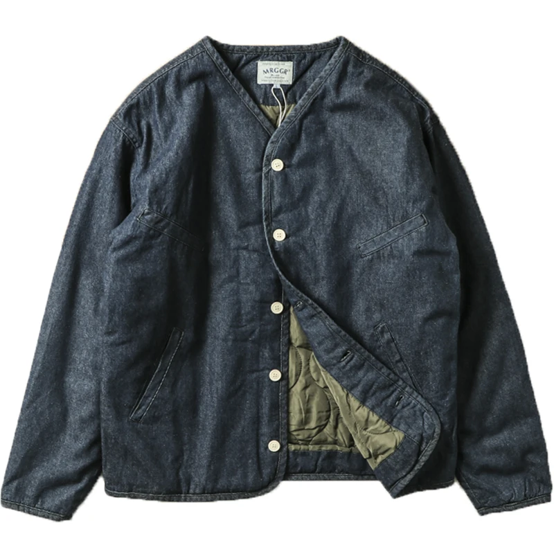Retro Japanese Style Loose Fit Cotton Jacket Casual Unisex Denim Coat Long Sleeve Warmth Youth Fashion Men's WearYY19