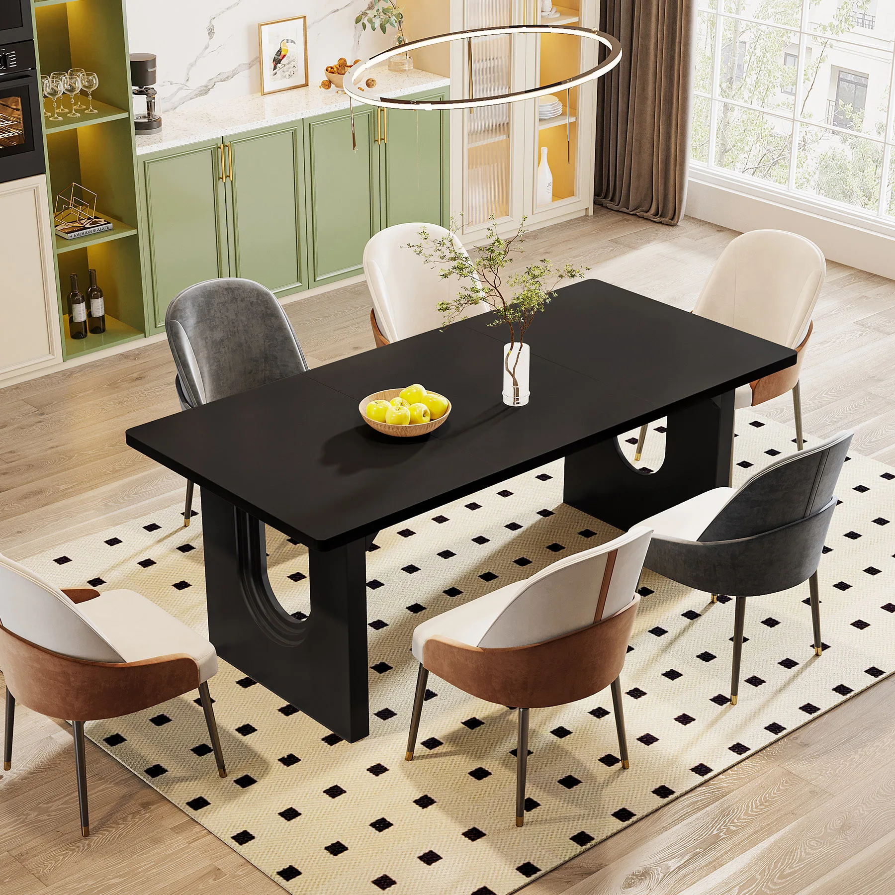 Tribesigns Modern Dining Table for 6 People, 71