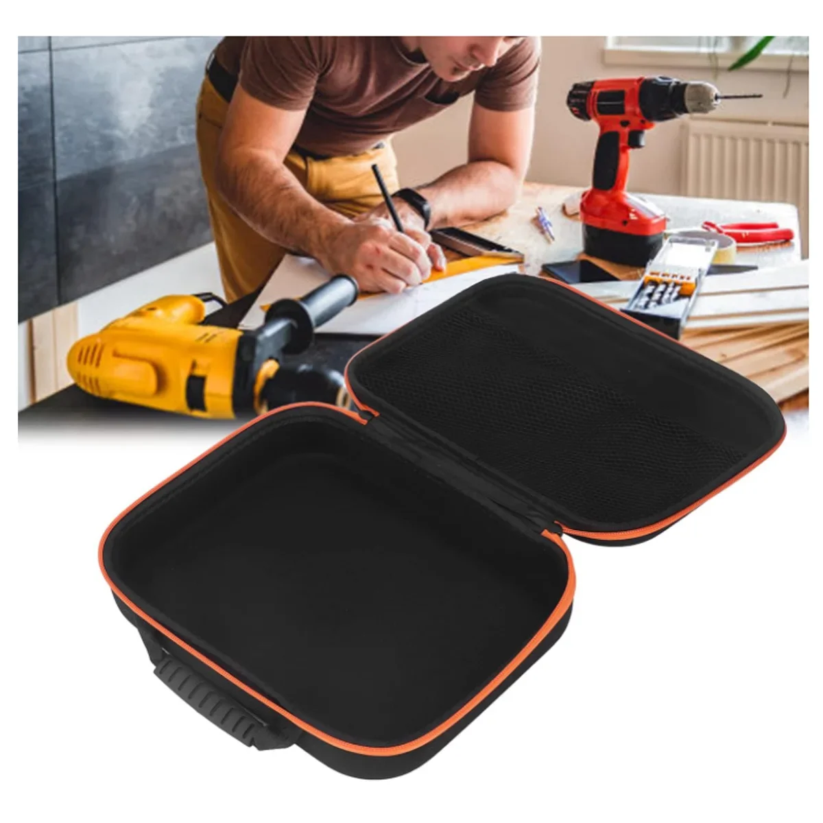 Electric Drill Tool Bag Electric Screwdriver Bag Shockproof Hardware Organizer Multi-Purpose Drill Tool Carrying Case
