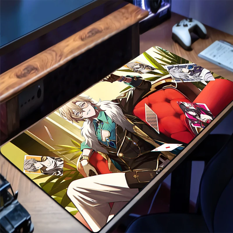 

Gaming H-honkai Star Rail Aventurine Mouse Pad Computer Desk Mat Keyboard Pad Laptop Rubber Non-slip Back Mousepad Cushion