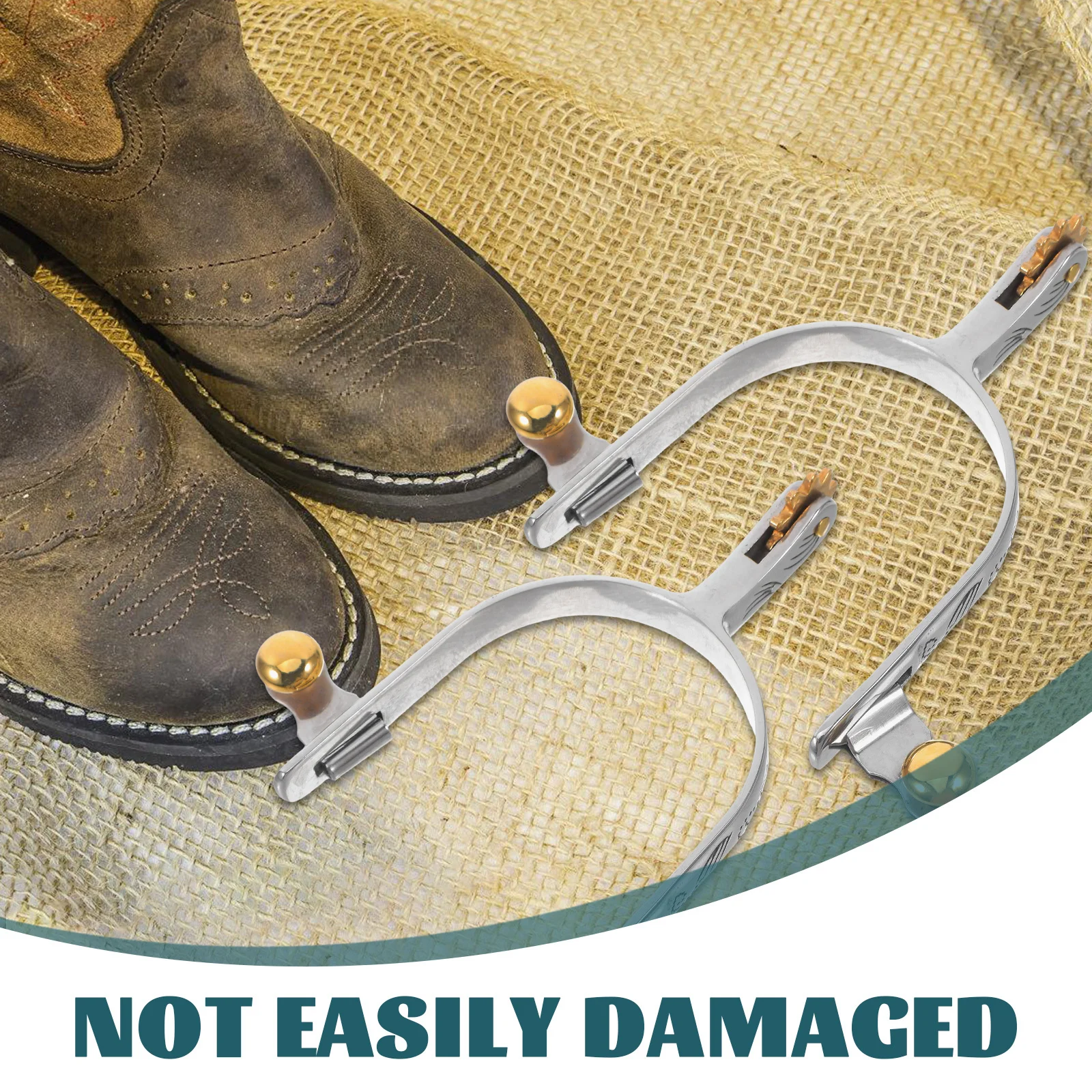 2 قطعة مشبك رعاة البقر من الفولاذ المقاوم للصدأ لركوب الخيل وتدريبات الفروسية ديكور حذاء رعاة البقر الغربي العتيق
