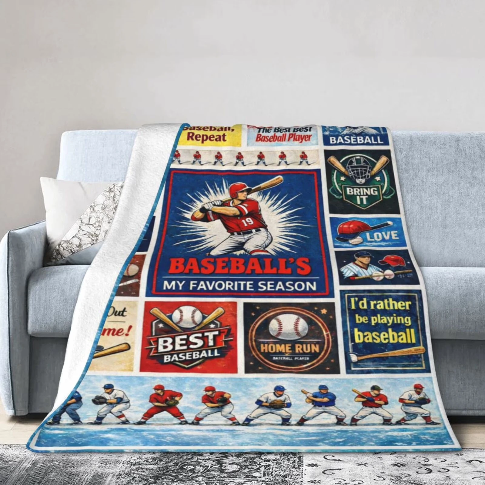 Baseball Fan Bedroom Los Angeles Baseball Enthusiast Blanket Tapestry Game Fan Baseball Player Art Soft Home Travel Blanket