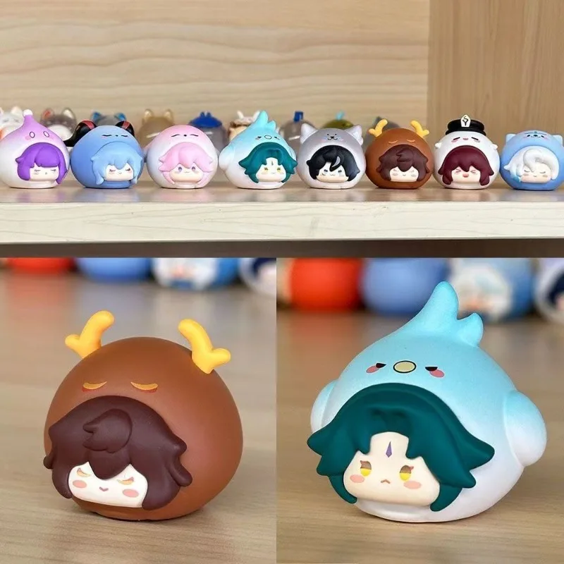 Random 1Pcs Blind Box Wanderer Furina Xiao Ganyu Shenhe Beelzebul Naganohara Yoimiya Game Figure Surprise Box Q Version Figures