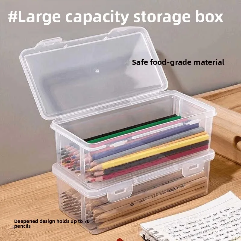 Art Student Large Capacity Sketching Pencil Transparent Storage Box Stationery Case Paintbrush Bag Children's Art Supplies