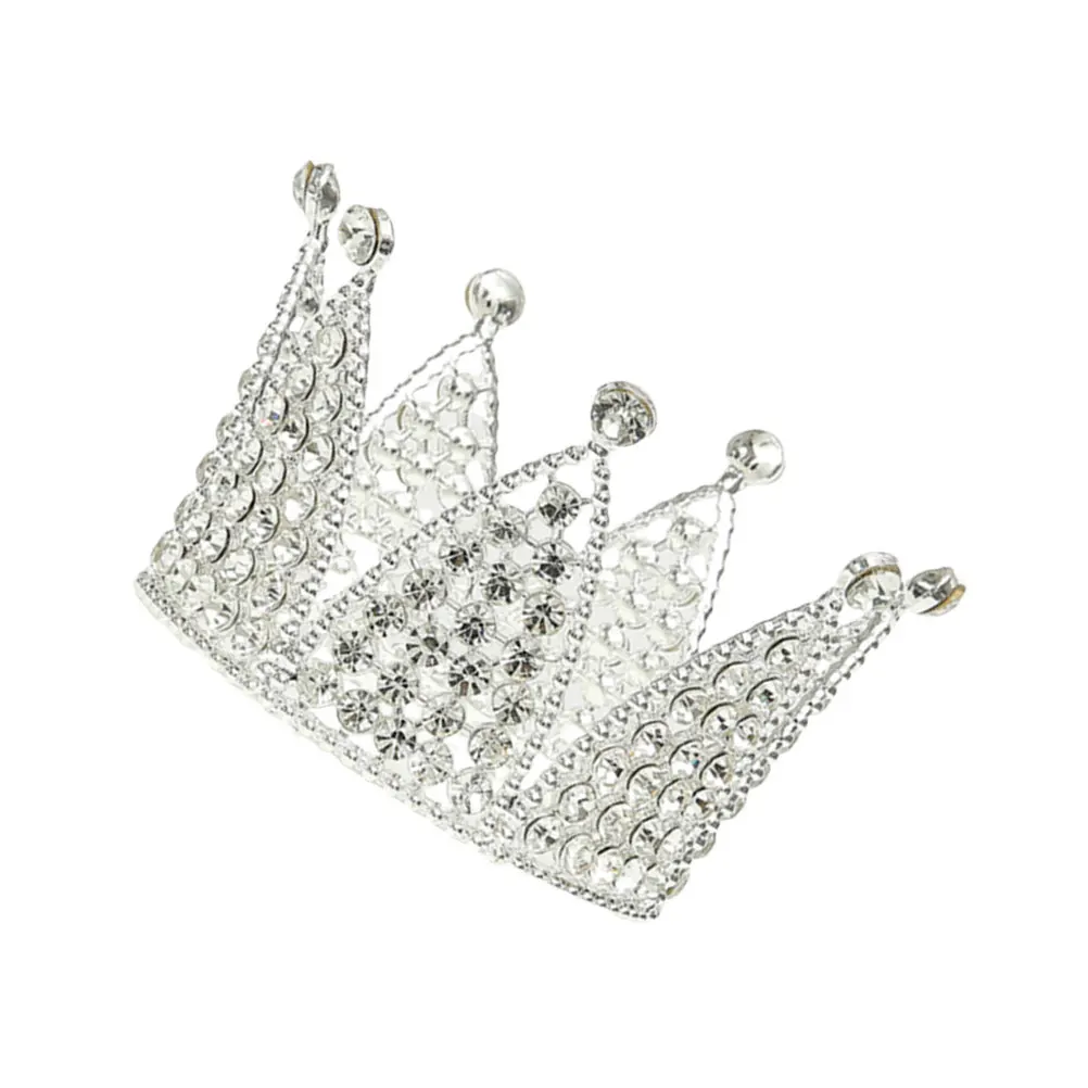 

Girls Headdress Crown Round Cake Decorations Kids Hair Accessories Silver Birthday Chic Design Unique Craft Gift
