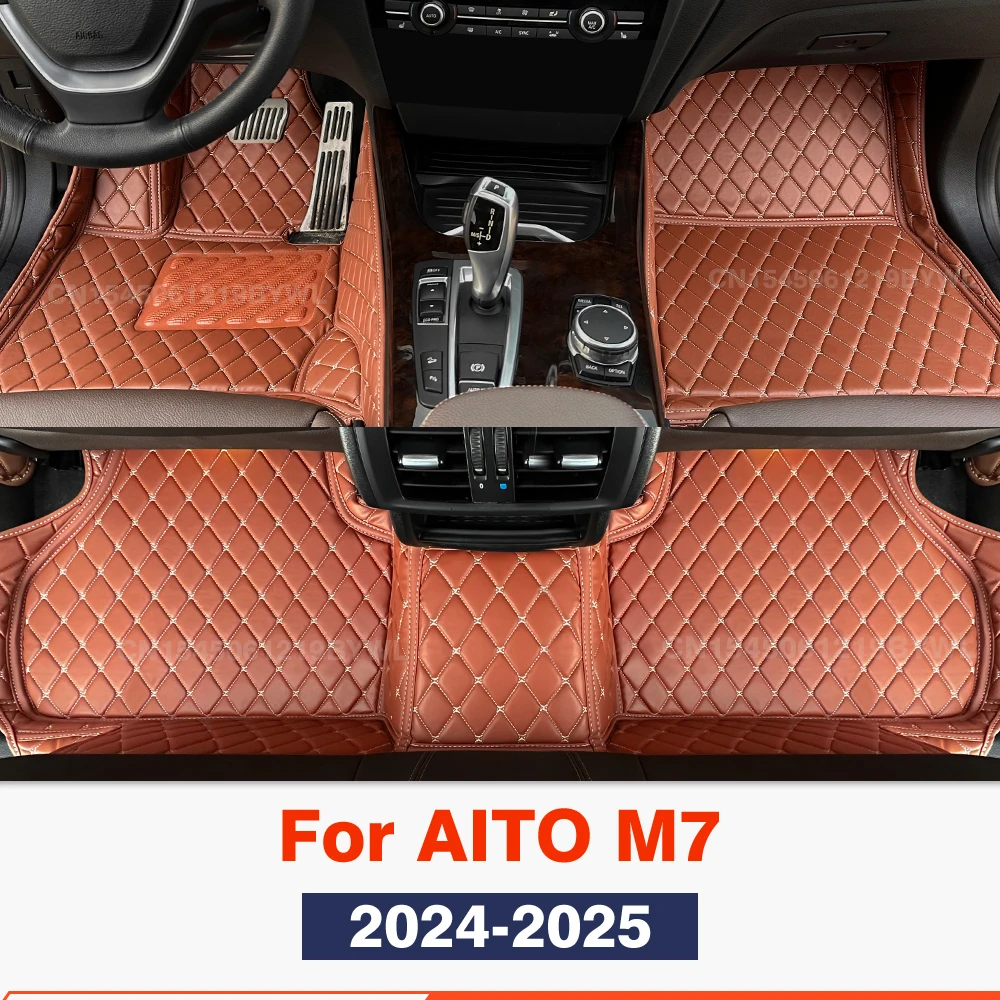 

For AITO M7 5/6 Seats 2024 Car Floor Mats Custom Auto Foot Pads Automobile Carpet Cover Interior Accessories