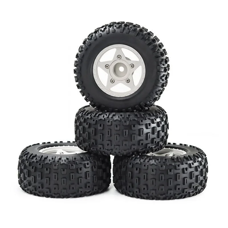 4Pcs 109mm 1/8 1/10 Short Course Truck Tire with 12mm 14mm 17mm Wheel Hex for TRXS Slash ARRMA SENTON Vkar SCTX10 HPI RC Car