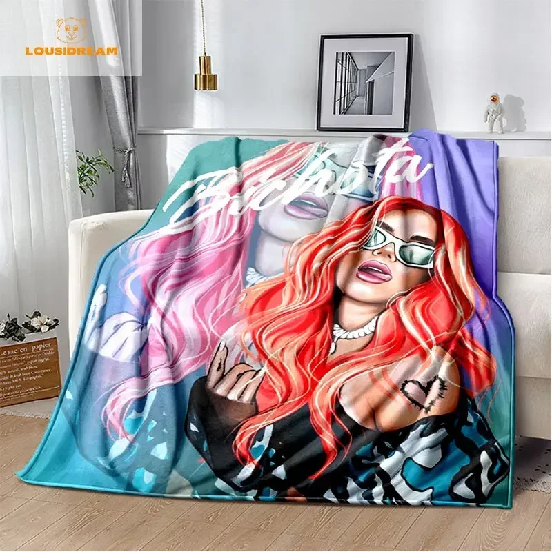 Karol G Bichota Blanket Personalized Warm Plush Cozy Home Girl Throw Blanket for Beding Comfortable Couch Lightweight Blanket