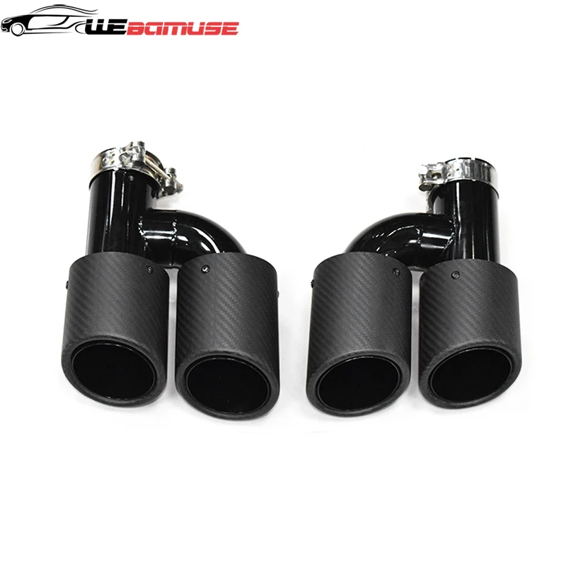 For Audi A4 A5 A6 A7 Exhaust Tailpipe Modification Upgrade S4 S5 S6 S7 Four Outlets Stainless Steel Carbon Fiber Tailpipe Silenc