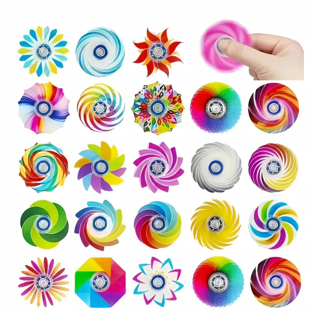 6-24 Piezas Mini Fidget Spinner Arcoíris para Aliviar el Estrés, Relleno para Bolsas de Regalo, Juego para el Hogar y Festivales