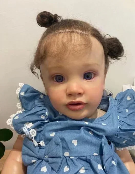 26''Artist Painting Reborn Baby Pippa With Hand-Rooted Brown Hair Already Finished Doll With Different Dress Doll For Girl