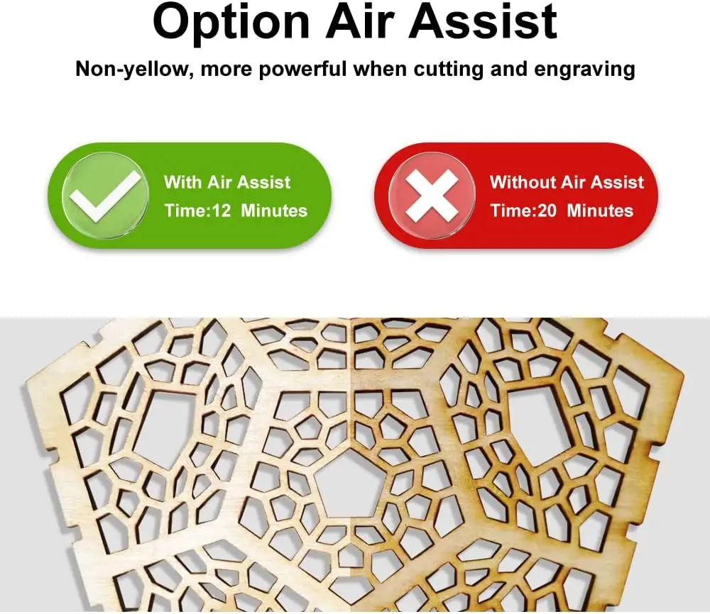 Longer Cut Engraver Air Assist Kit with Air Pump, Upgrade Switch Button, for Ray5 10W Laser Engravers