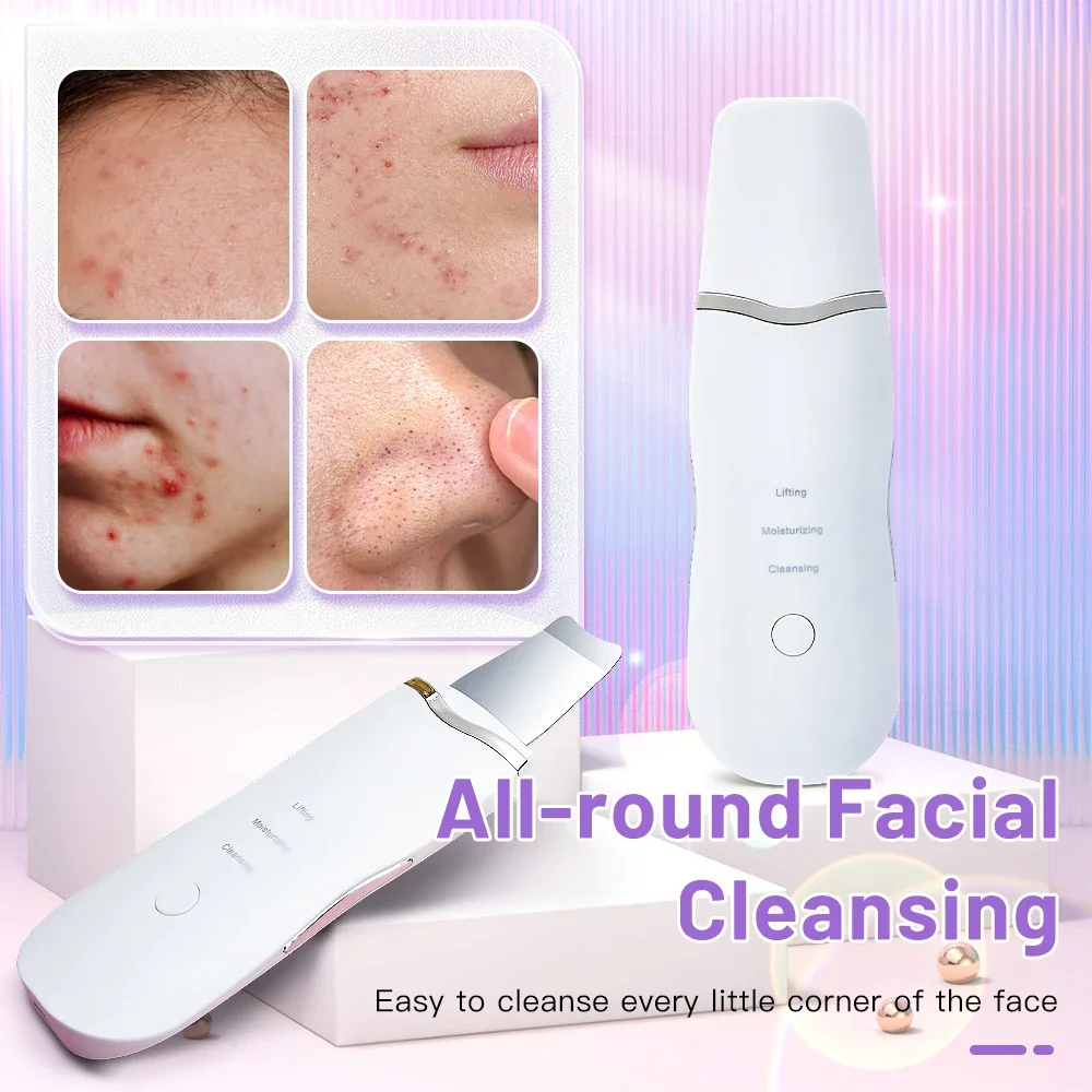 Épurateur de peau électrique à ultrasons, spatule vibrante pour le visage, dissolvant de points noirs, Lifting du visage, nettoyage, soins de la peau à ultrasons
