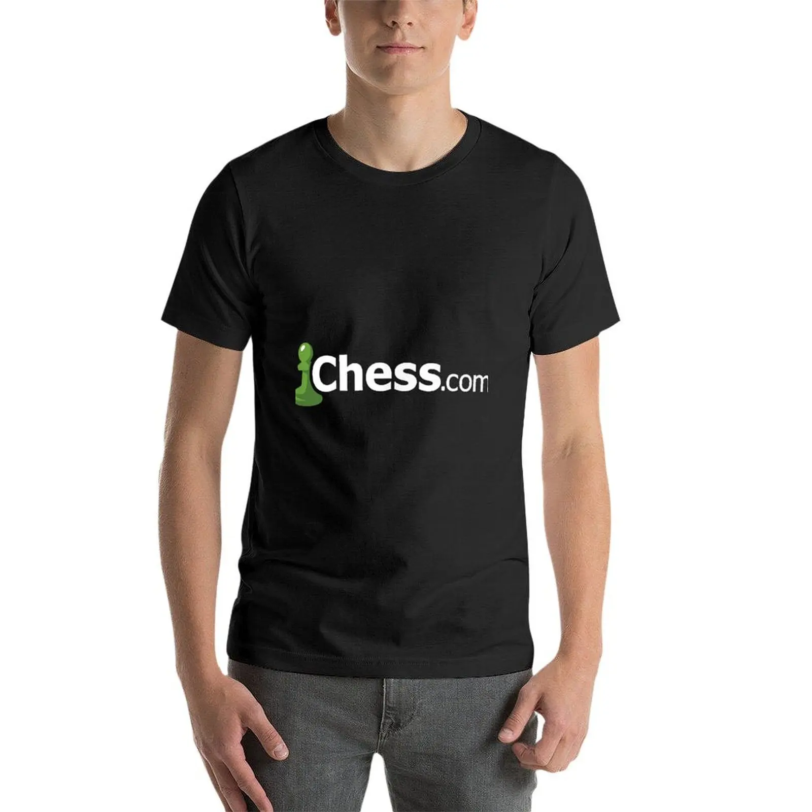 Chess. com klassisches Logo Online-Schachs eite Fan - Dark T-Shirt Sommerkleid ung Jungen Weiße übergroße Sommer oberteile T-Shirt Männer