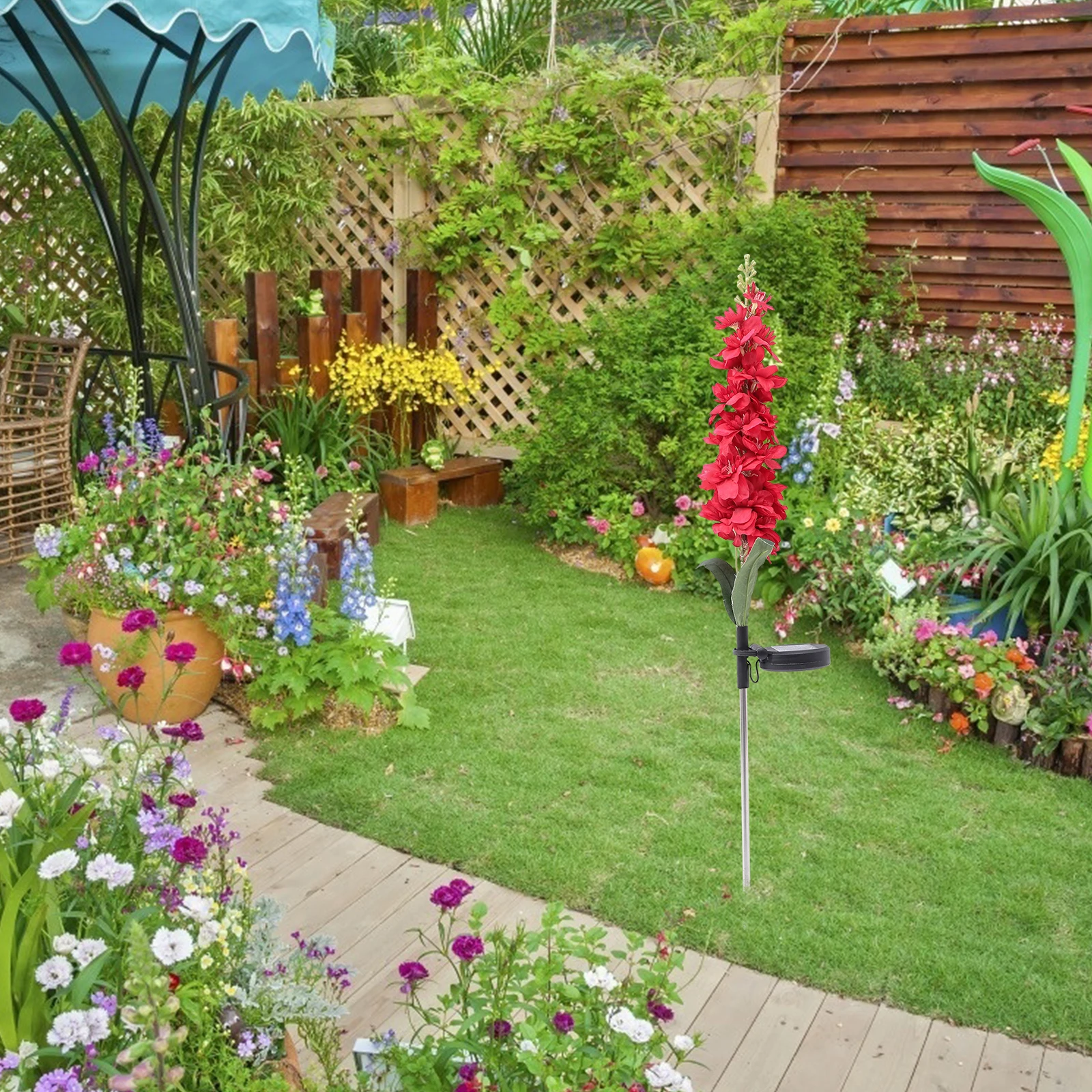 

Solar Powered Flower Shape Garden Lamp Waterproof Led Outdoor Landscape Light Path Lawn Yard Light Ground Insert Lamp