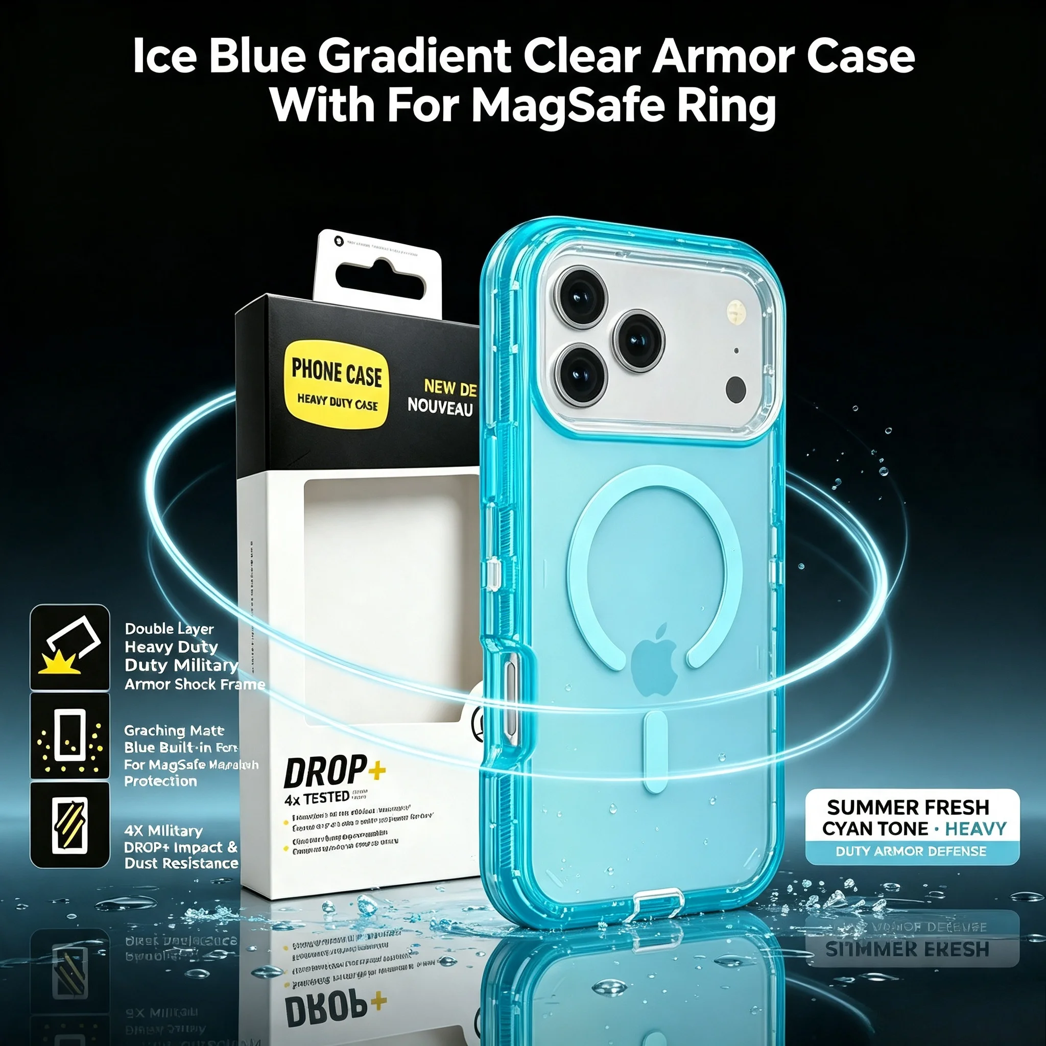 Military Grade Heavy Armor for MagSafe Case For IPhone 18 Pro Max 17 16 15 14 Plus 13 TPU+PC Hybrid Shock Absorb OTT-BOX Cover
