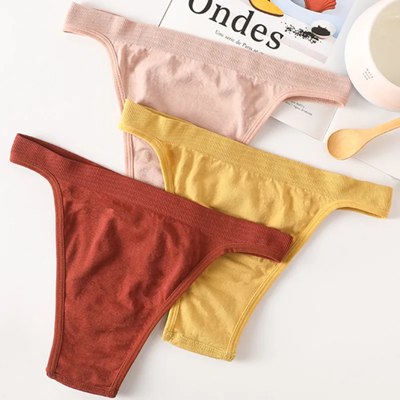 OllyMurs Women Ribbed Low Rise Thong Panties Model 2