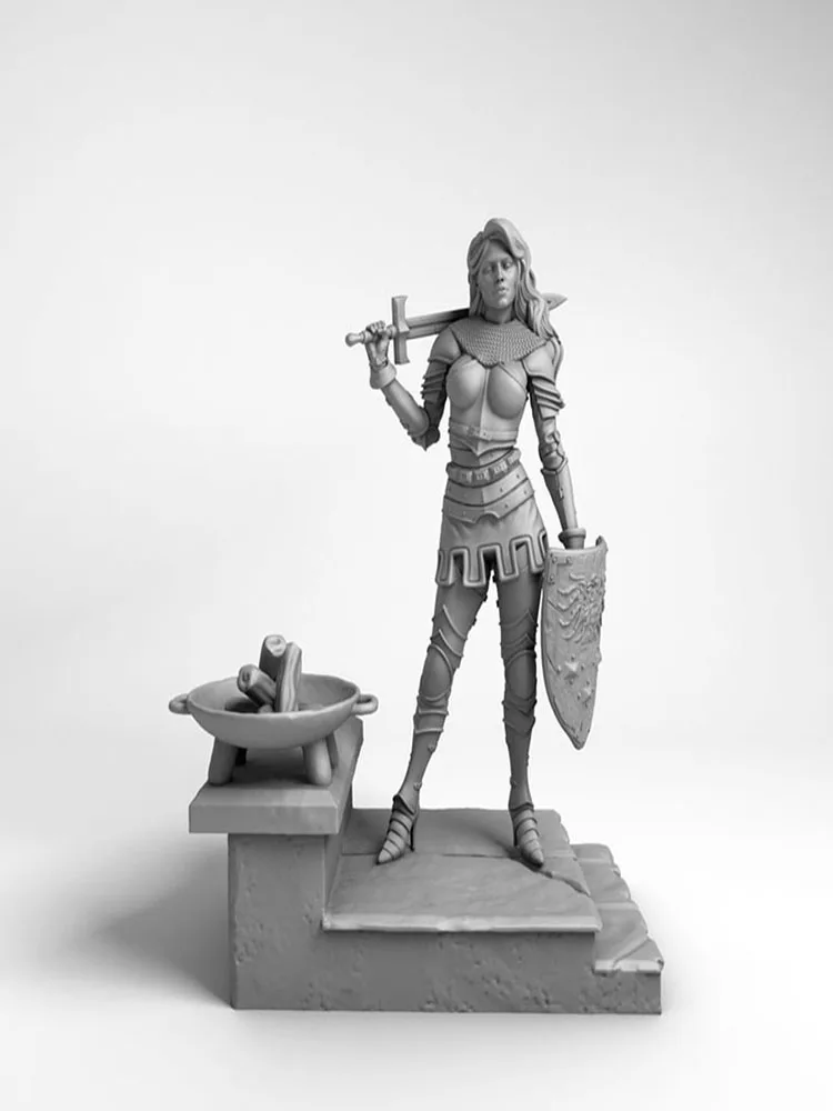 

Новый разобранный 1/24 древний фантазийный женский воин (с базой), фигурка из смолы, неокрашенная модель, комплект