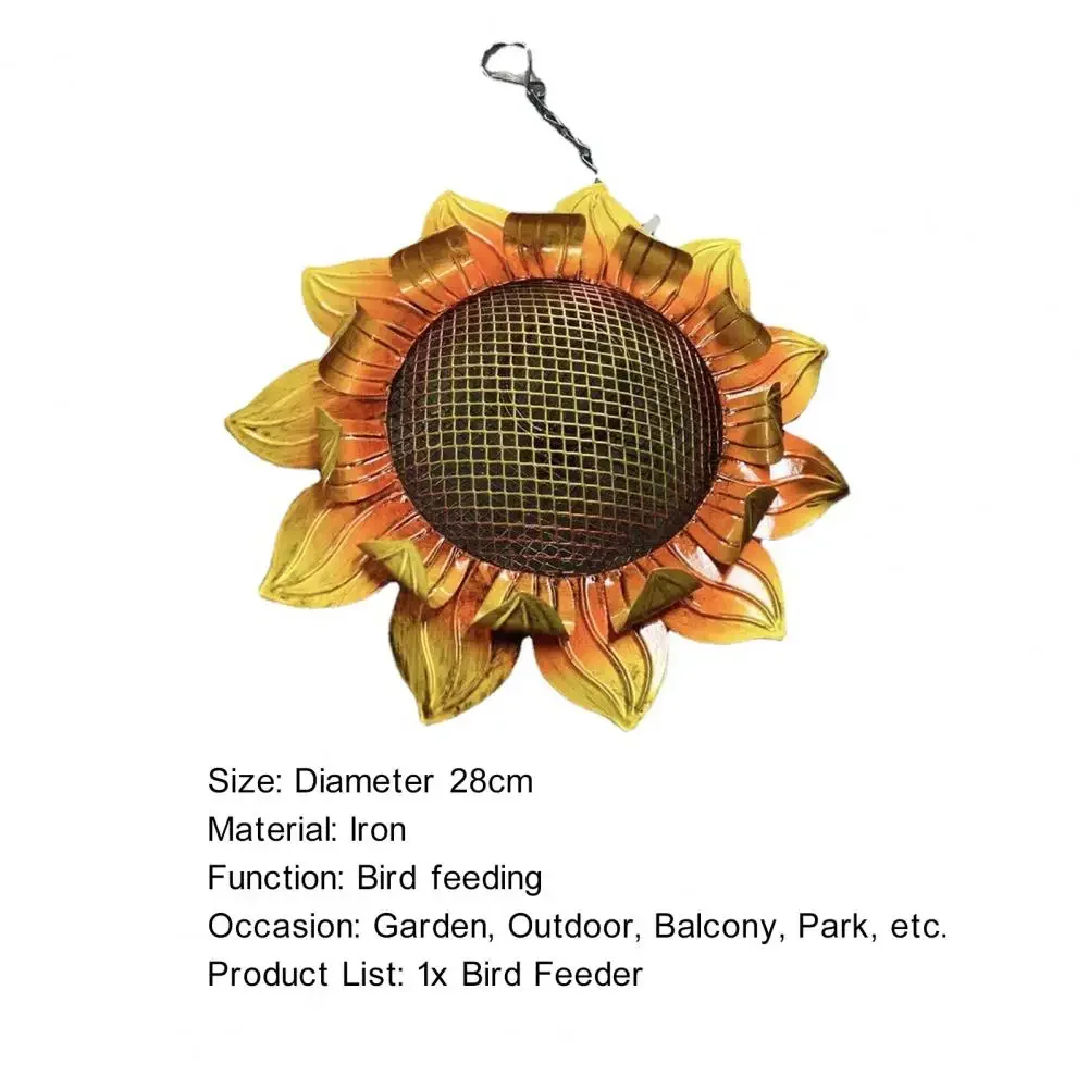 مغذيات الطيور البرية خارج الطائر الطنان معلقة تغذية الطيور البرية المعادن عباد الشمس في الهواء الطلق الطيور مربي حديقة ديكور مع هوك