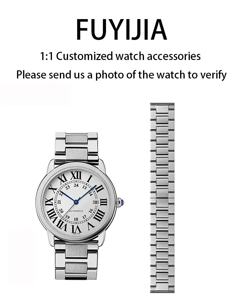 

FUYIJIA Custom RONDE SOLO DE Original Watchbands 23MM 22MM 20.5MM 20MM 19MM 17.5MM 16MM Flat Interface Stainless Steel Bracelet