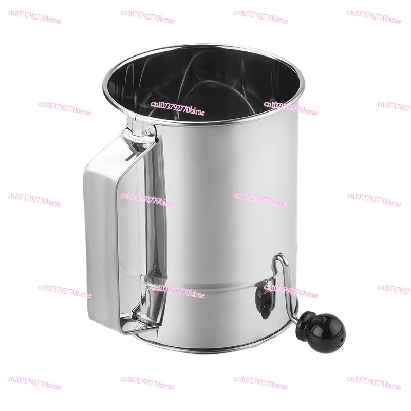 

Stainless Steel Hand Crank Powder Sieve Coffee Sieve Handheld Flour Filter Screen Household Baking Tools