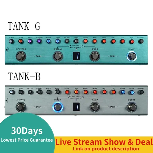 M vave Tank G Pure Digital multiefectos Pedal de guitarra efector Reverb Delay MOD AMP batería de litio recargable integrada