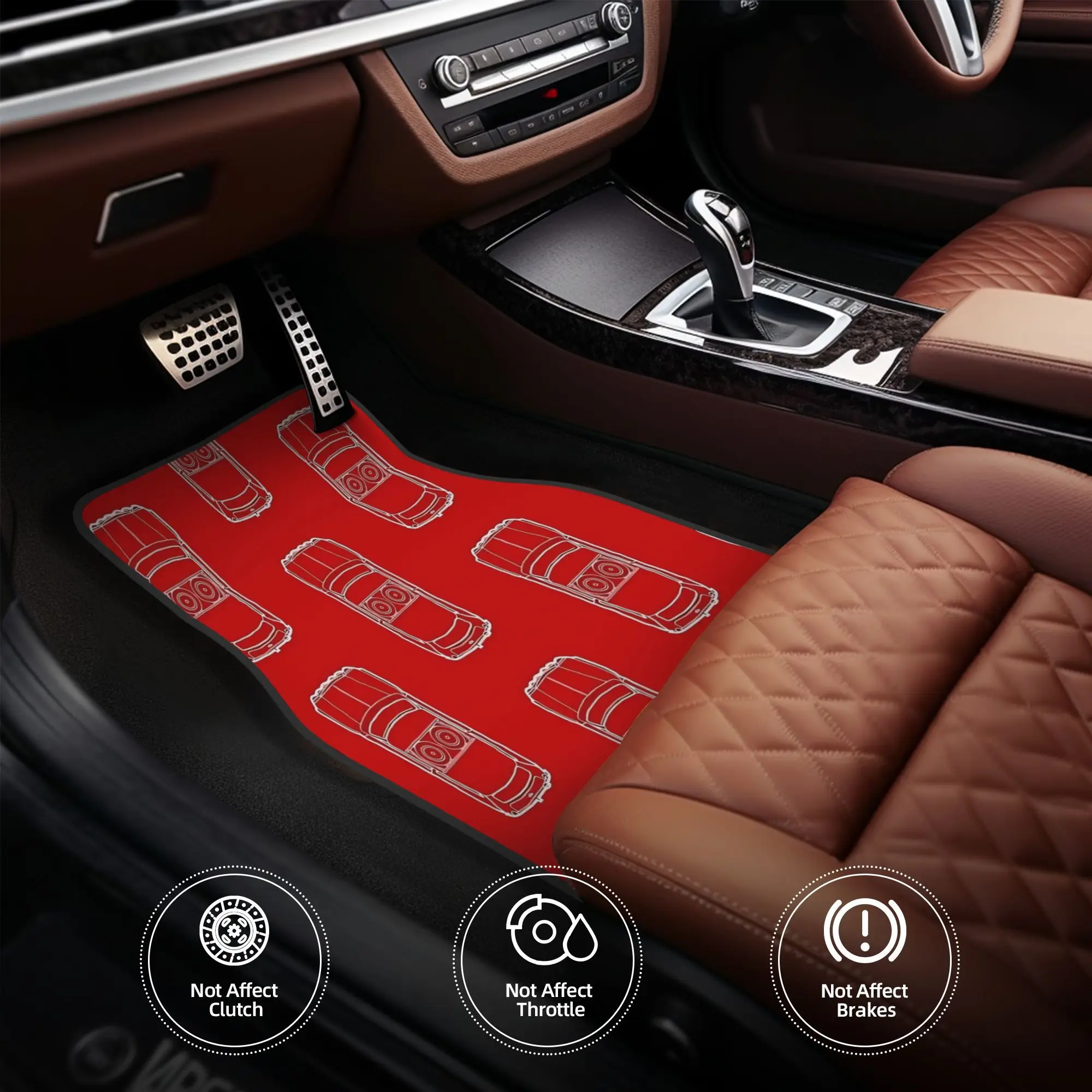 4pcs 60s Austin Mini Cooper S Car Floor Mats, Durable, Fit For Cars, Ideal Gift, Vehicle Interior Mats, Playful Design, Durable