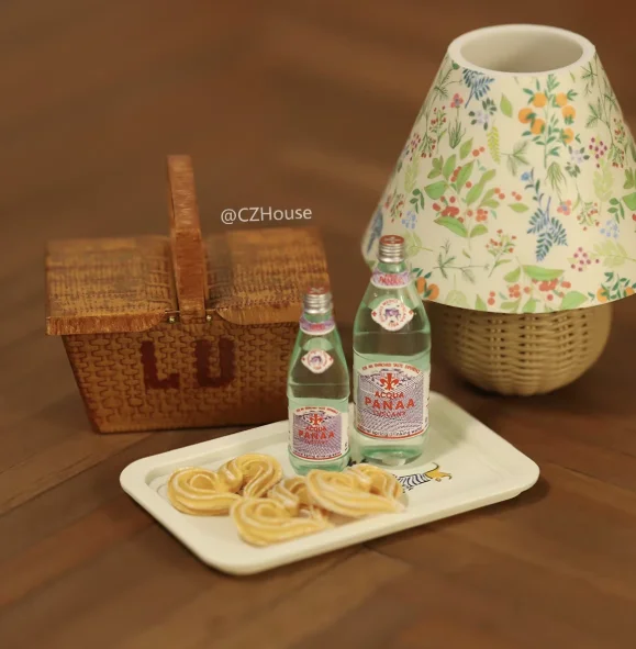 1/6 Scale Miniature Dessert Collection: Heart Cake, Churros, Smile Cookies Soda Bottle & Tiny Bear for BJD Dollhouse Party Scene
