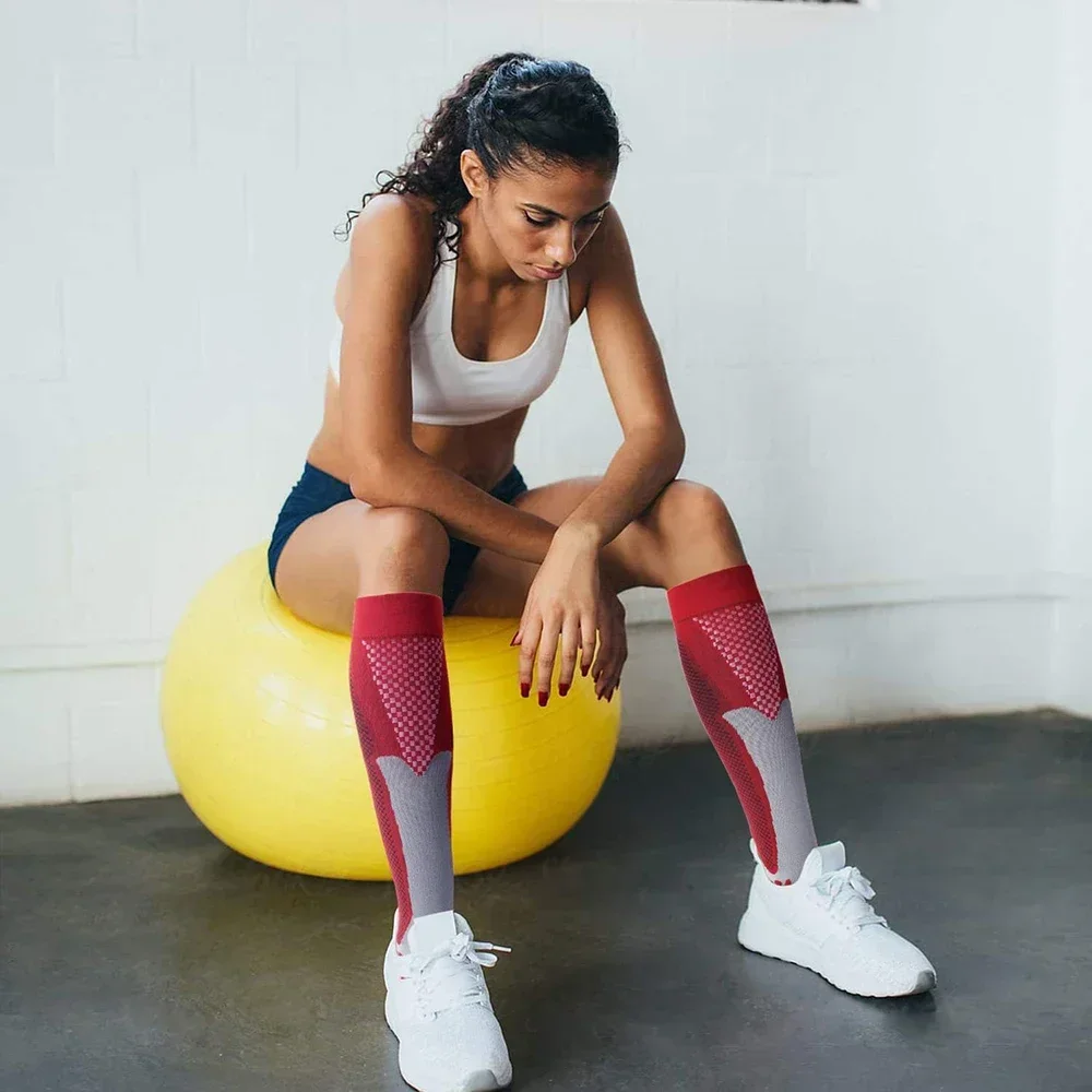 3 paar heren dames 20-30 mmHg sportondersteuning compressiesokken, het beste voor hardlopen, wandelen, herstel, kamperen, bergen klimmen